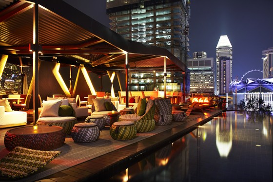 Cloud 9 Rooftop Infinity Pool - Seating Arrangement facing Ooh La La