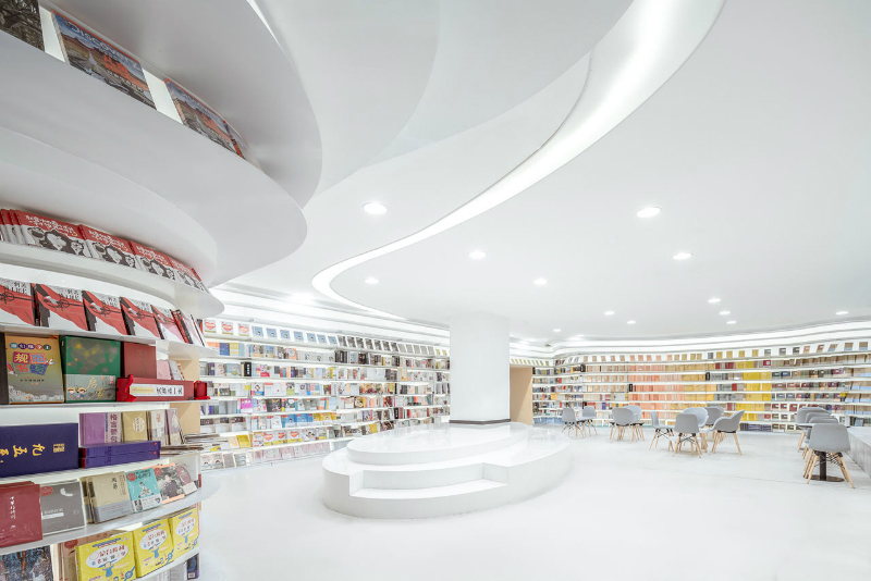 A Minimalist Bookstore In China Lets Books Add The Colour